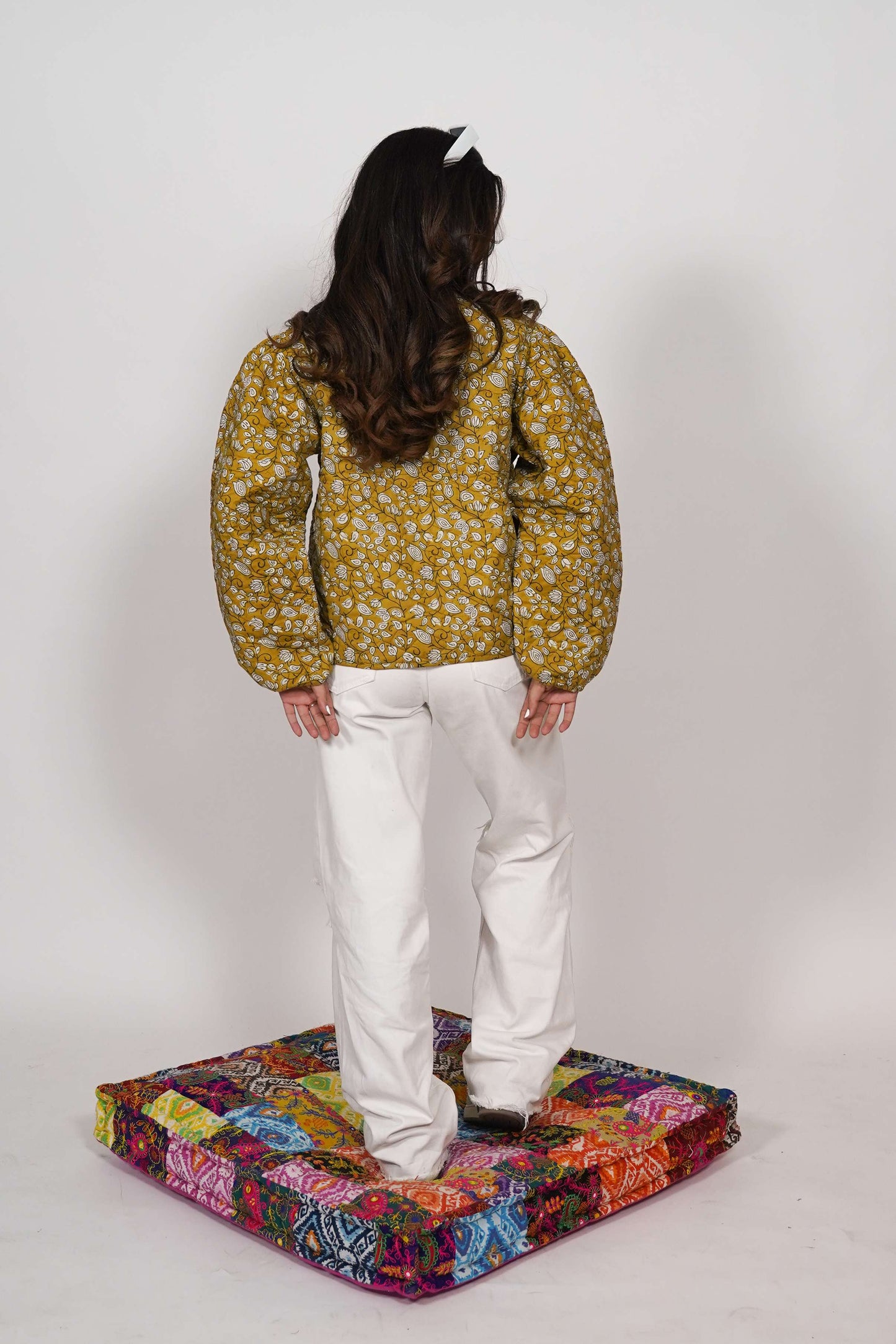 Oversized puffy sleeve quilted jacket - Amber Leaf