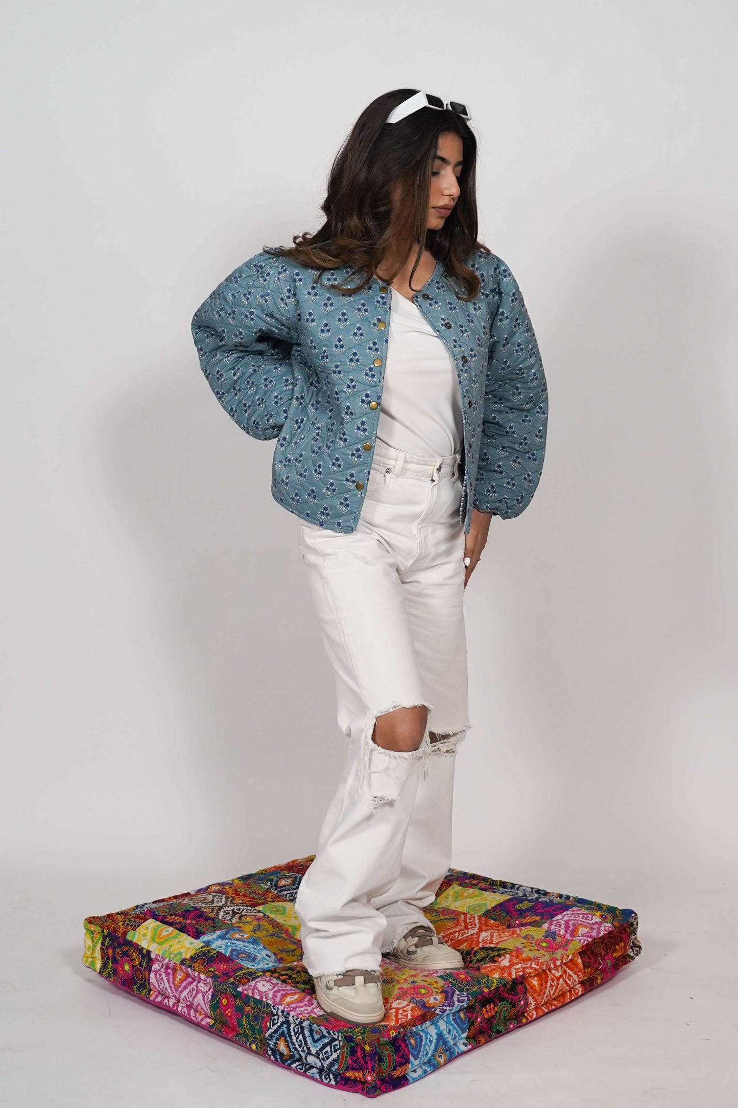 Oversized puffy sleeve quilted jacket -