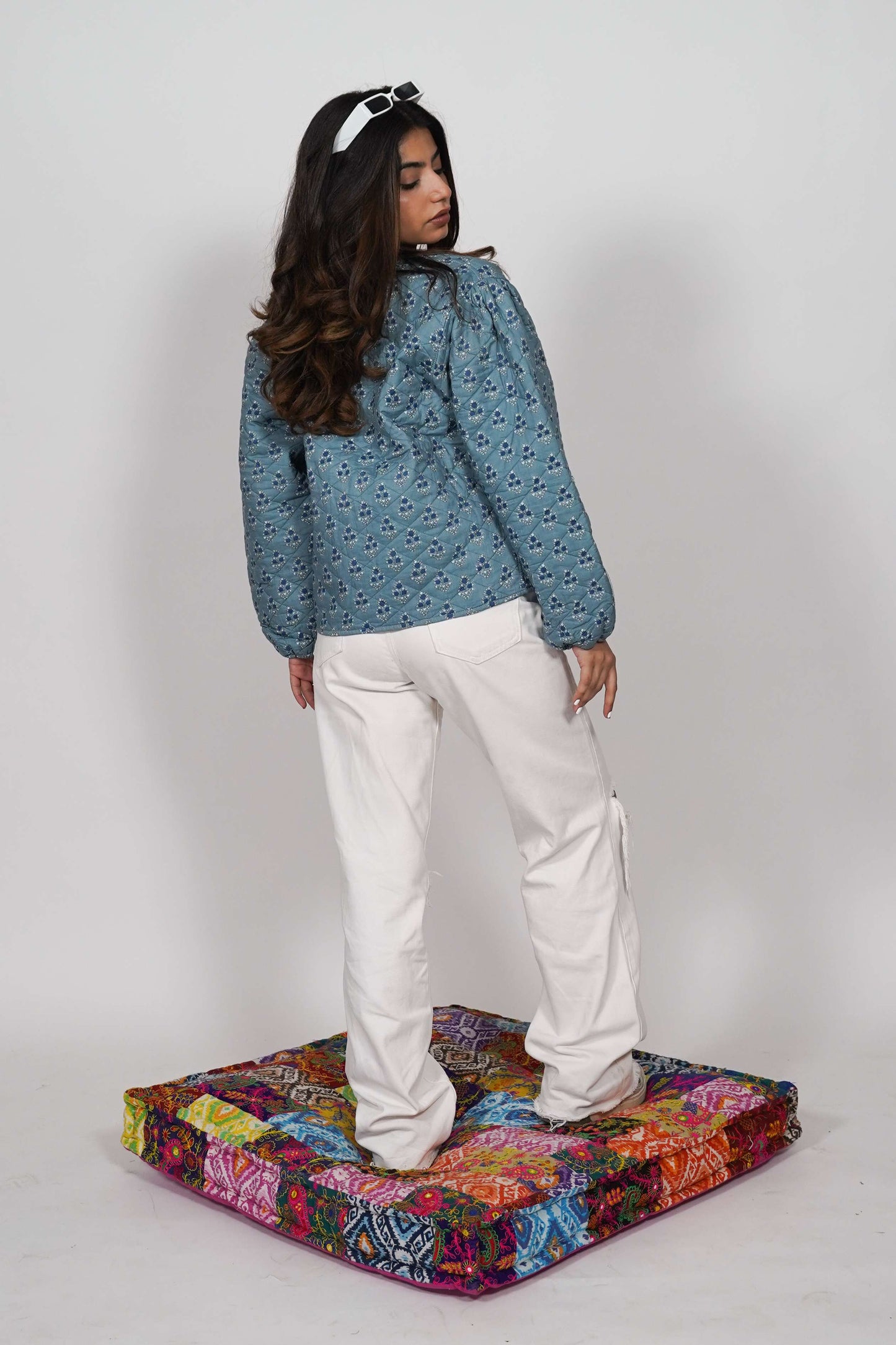 Oversized puffy sleeve quilted jacket -