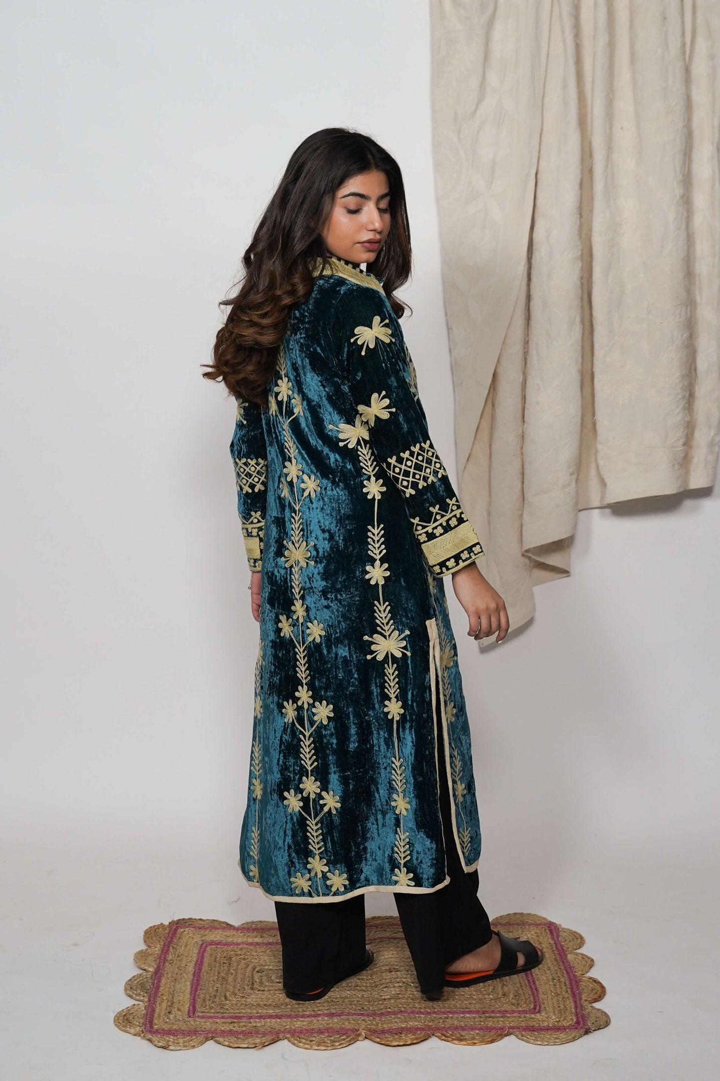 Mariana Silk velvet coat - Ultramarine