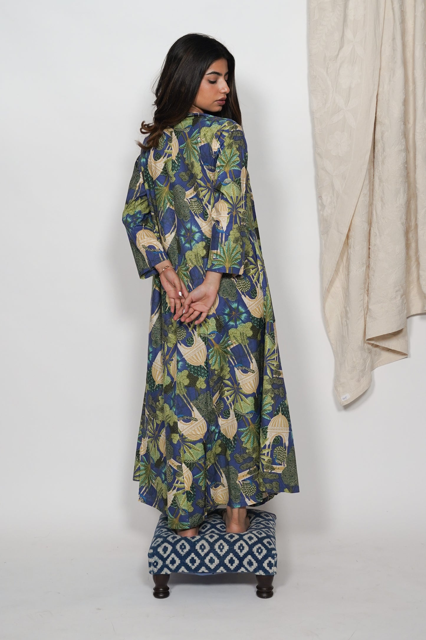 Cotton Dress - Blue Temple