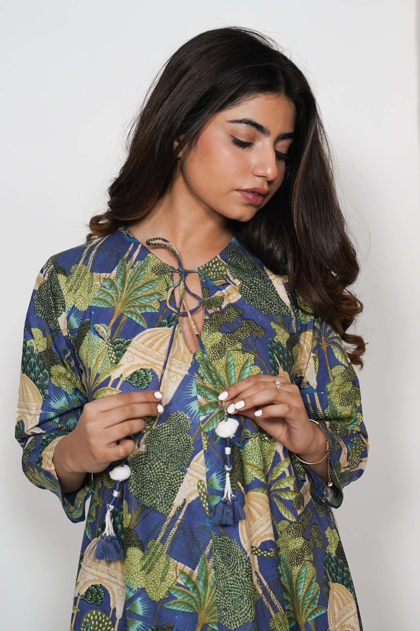 Cotton Dress - Blue Temple