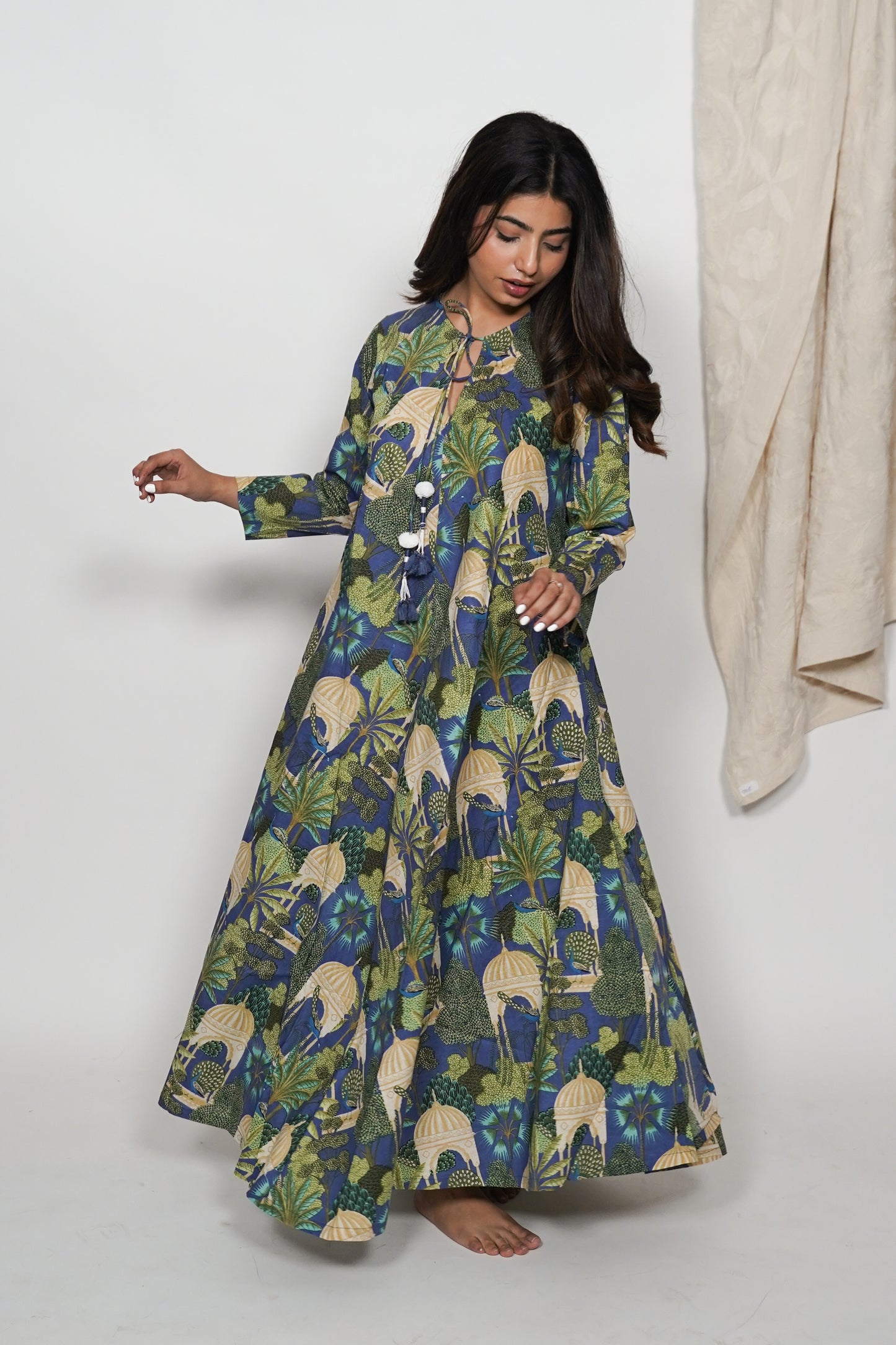 Cotton Dress - Blue Temple