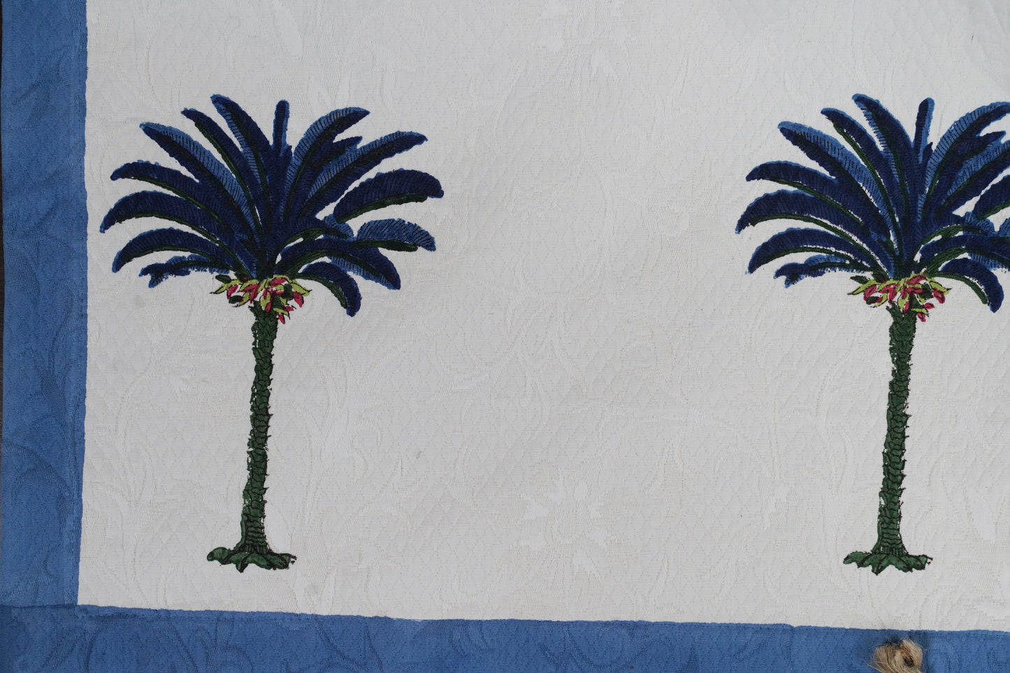 Periyar Cotton Bedspread - Blue Palm