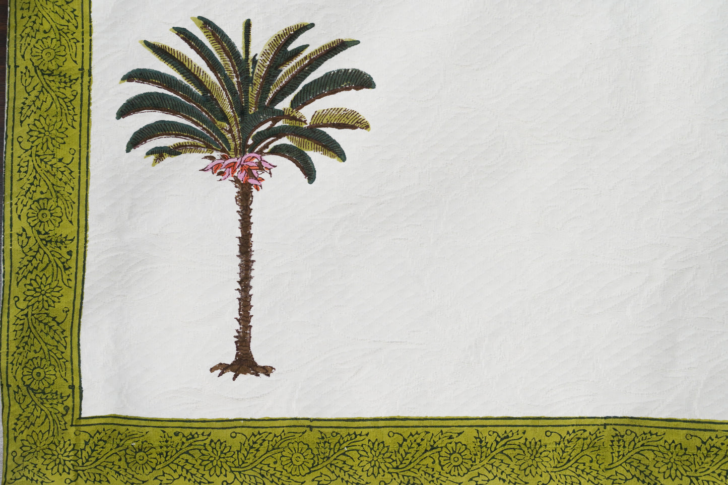 Periyar Cotton Bedspread - Palm Forest