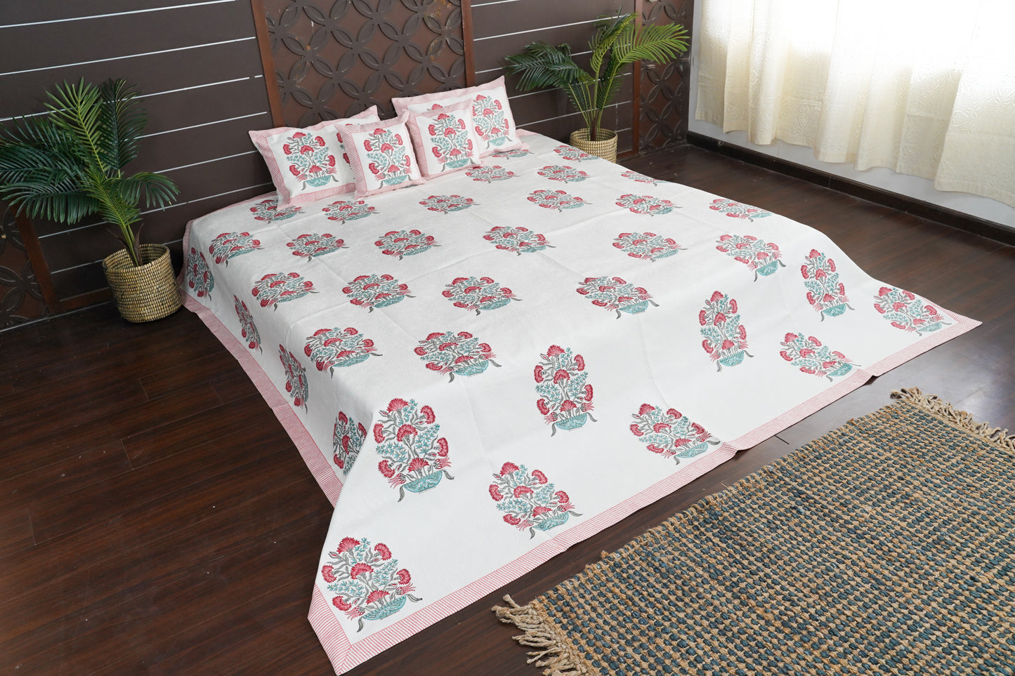 Periyar Cotton Bedspread - Jade Pot