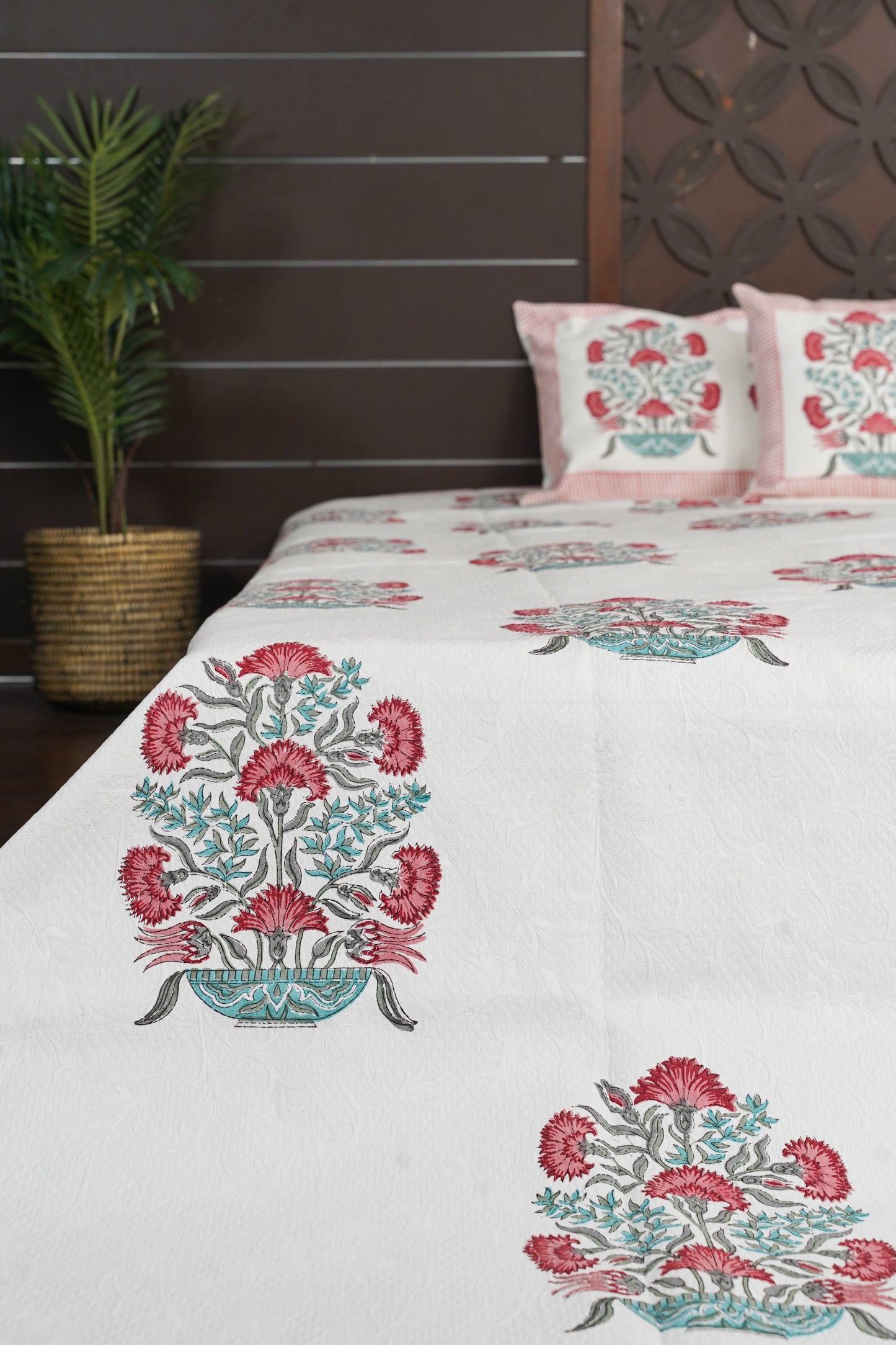 Periyar Cotton Bedspread - Jade Pot
