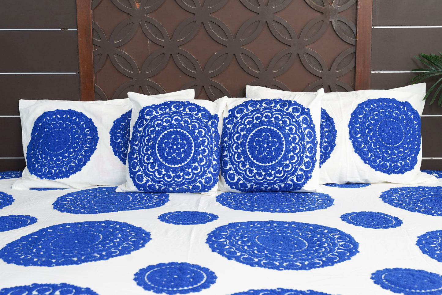 Mandala Suzani Bedcover - Cobalt