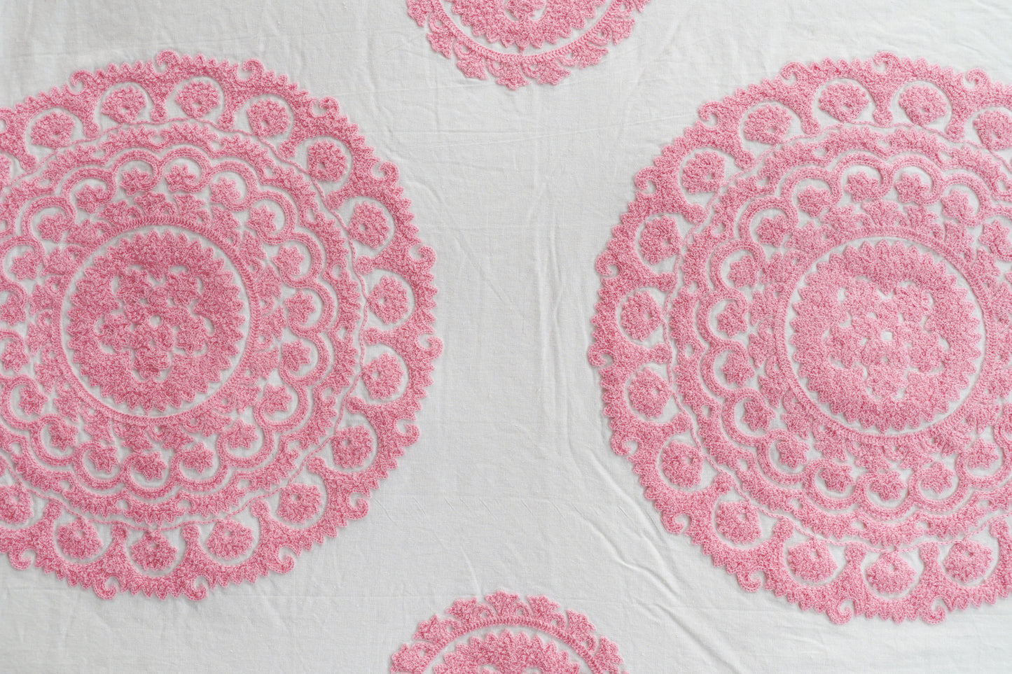 Mandala Suzani Bedcover - Baby Pink