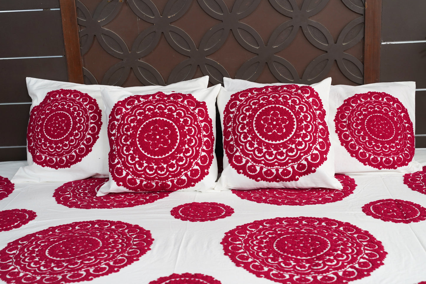 Mandala Suzani Bedcover - Cherry