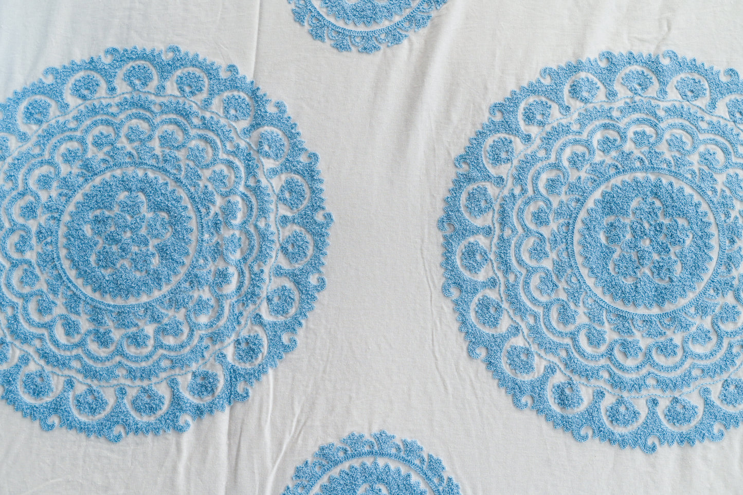 Mandala Suzani Bedcover - Sky Blue