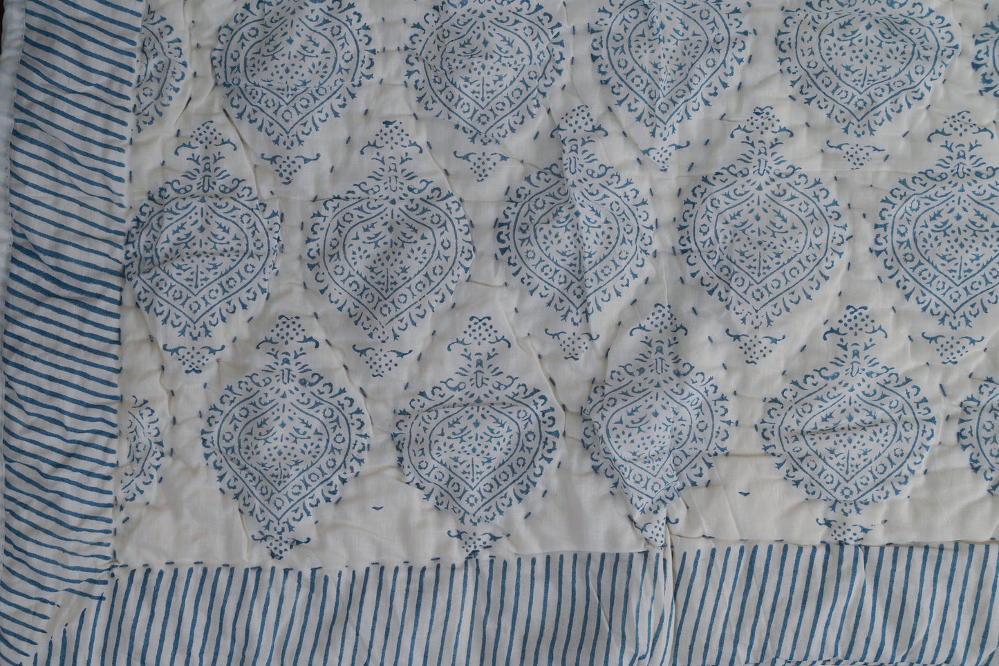 Amber Mughal Block Print Razai - Blue