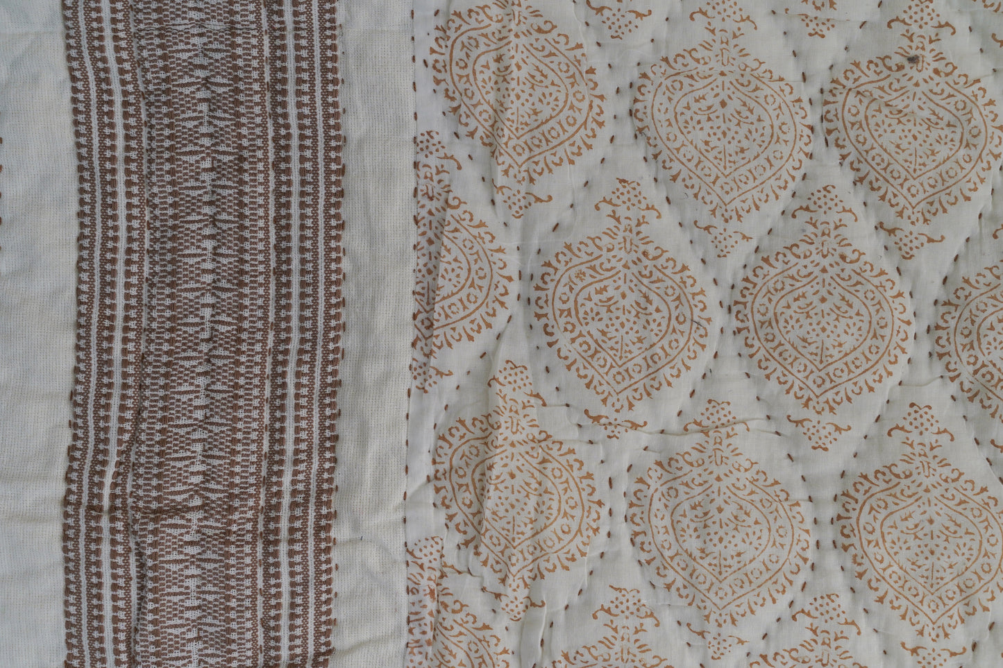 Amber Bagh Block Print Razai - Brown