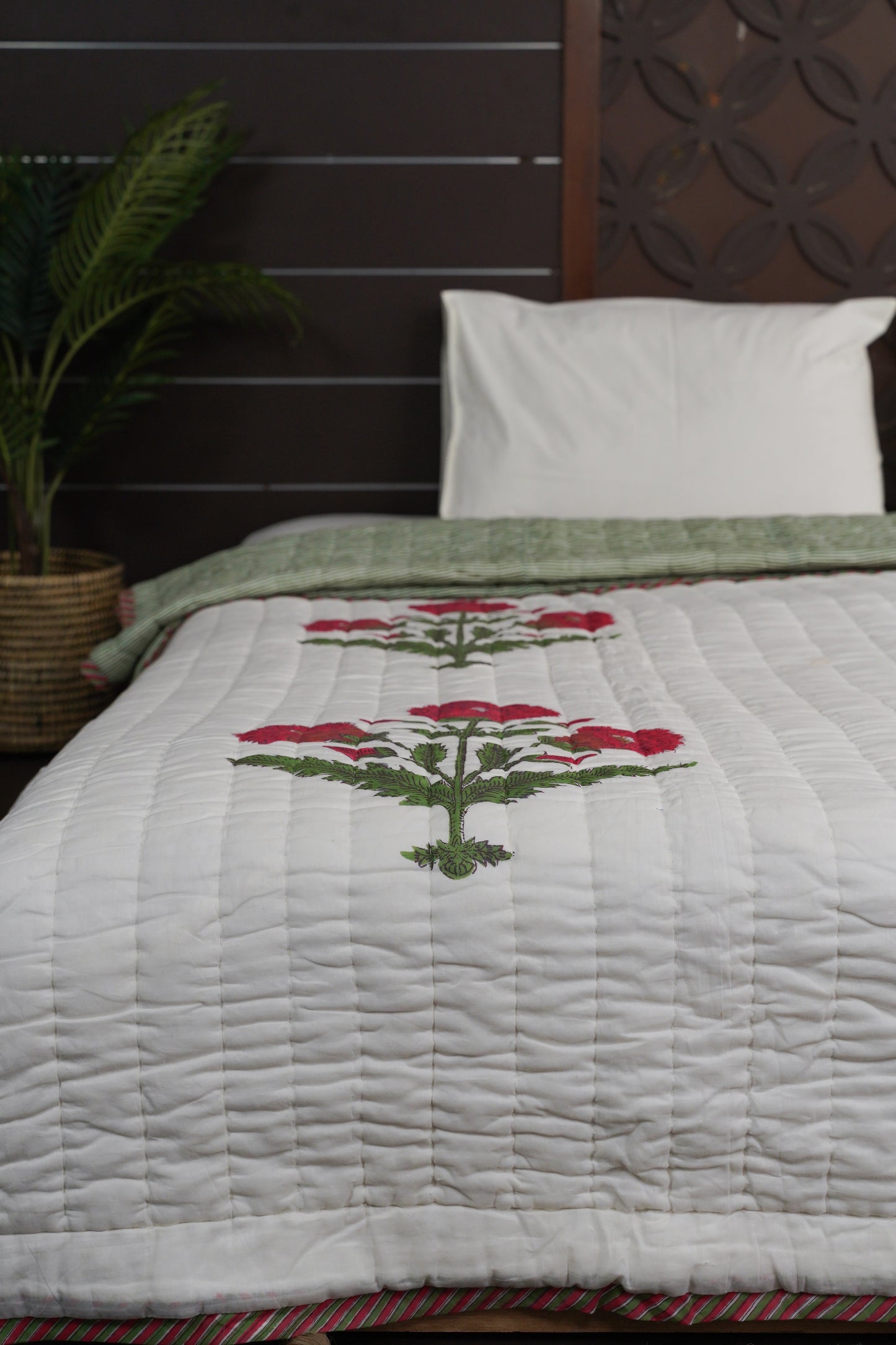 Mughal Rosa Block Print Cotton Razai