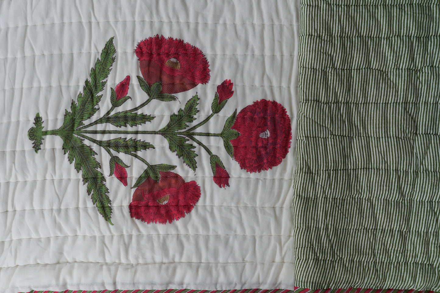 Mughal Rosa Block Print Cotton Razai