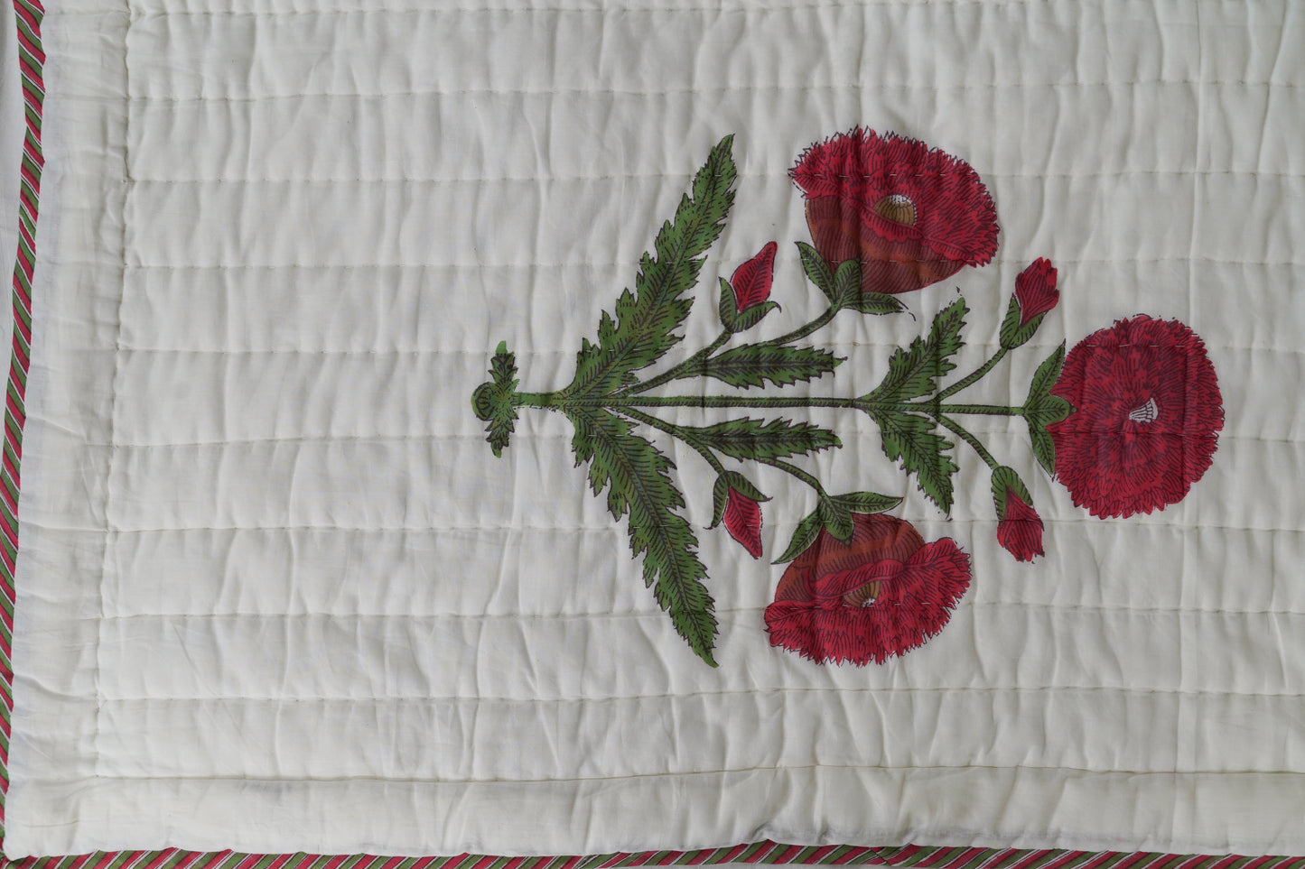 Mughal Rosa Block Print Cotton Razai