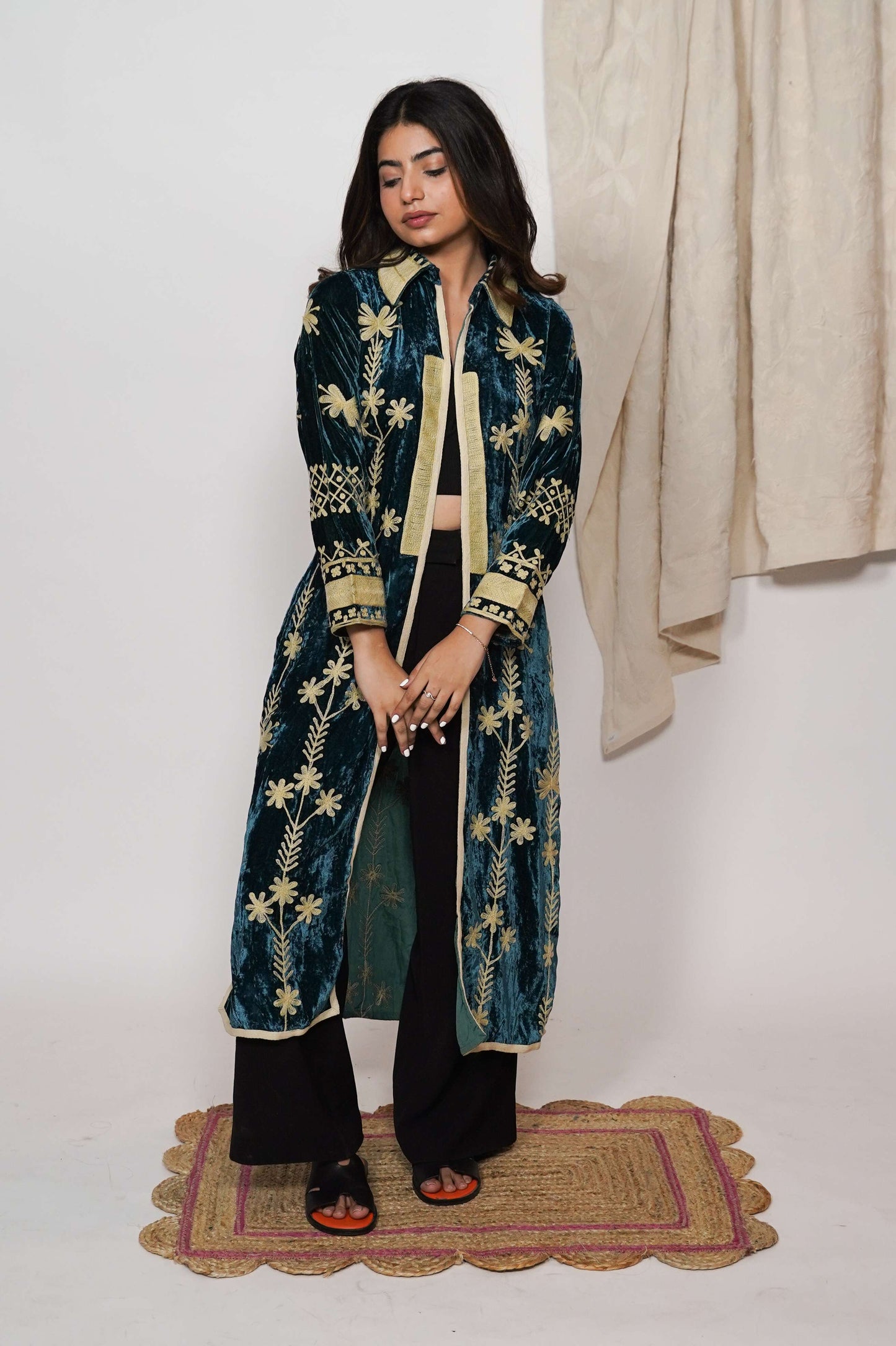Mariana Silk velvet coat - Ultramarine
