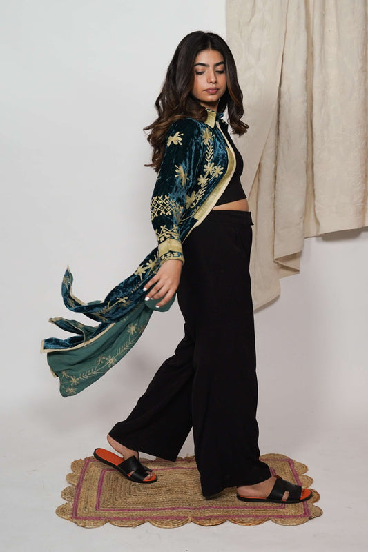 Mariana Silk velvet coat - Ultramarine