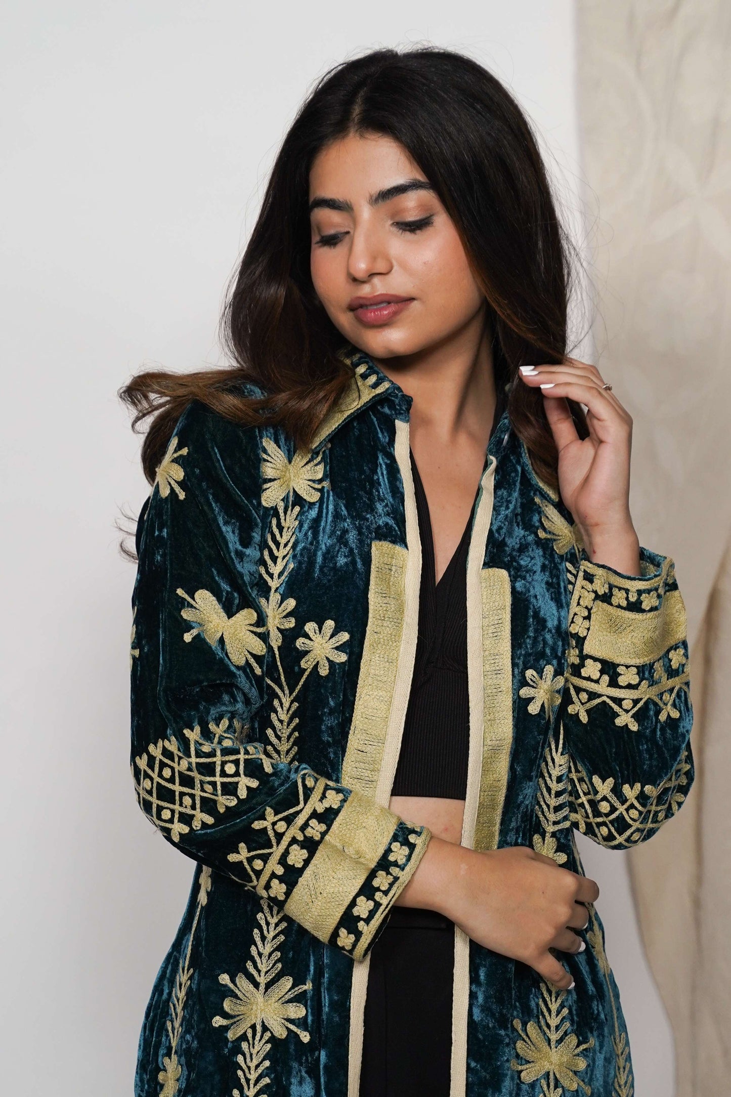 Mariana Silk velvet coat - Ultramarine