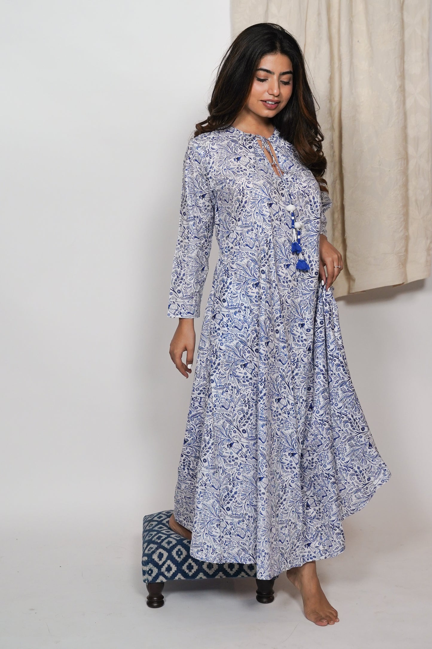 Cotton Dress - Blue Bird