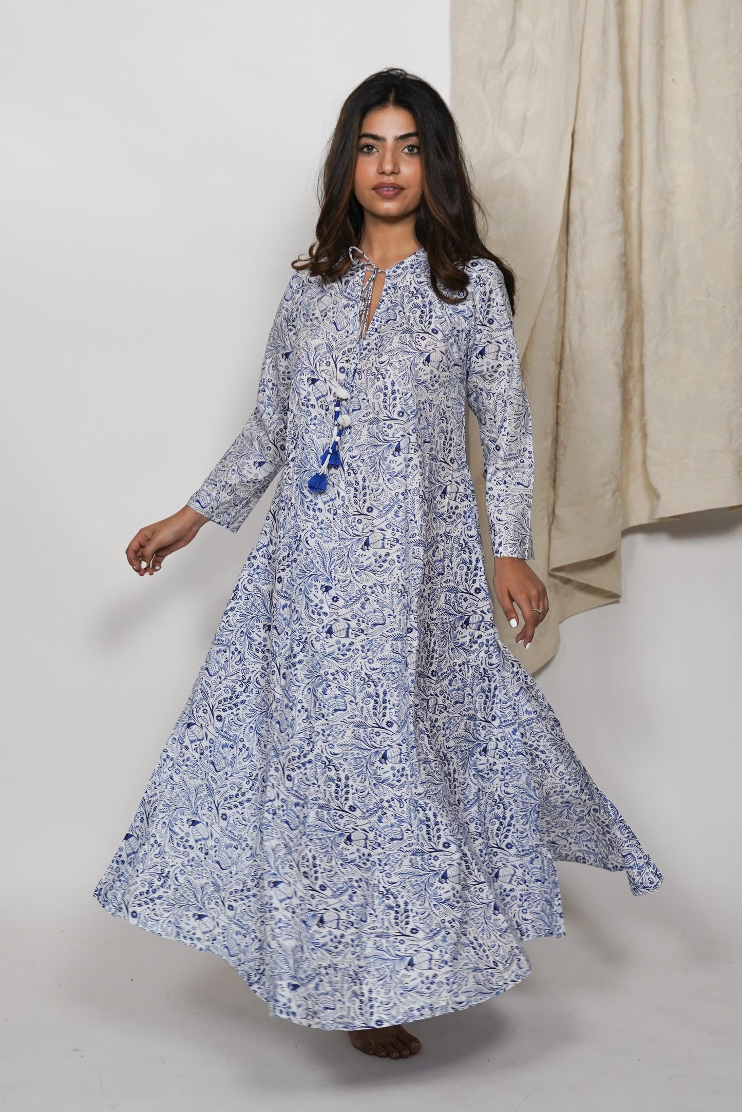 Cotton Dress - Blue Bird