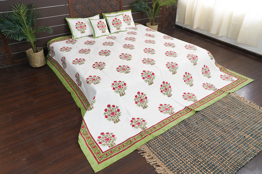 Periyar Cotton Bedspread - Fiddle Fig Boota