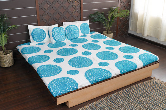 Mandala Suzani Bedcover - Baby Blue