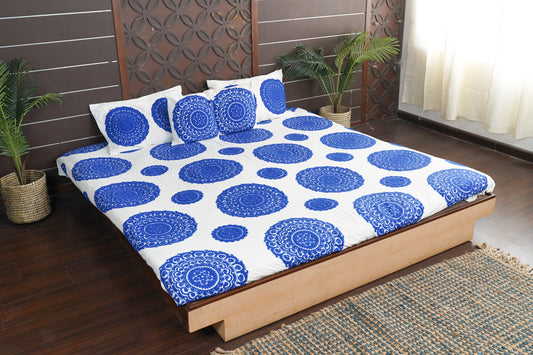 Mandala Suzani Bedcover - Cobalt