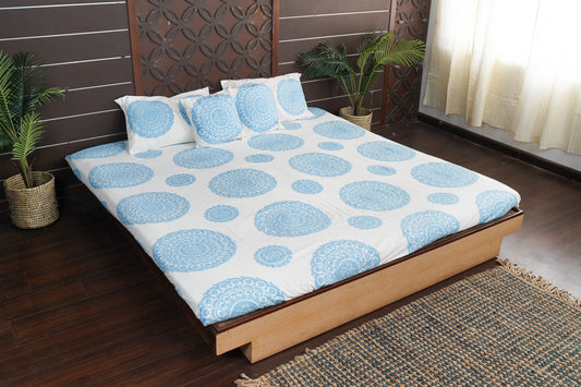 Mandala Suzani Bedcover - Sky Blue