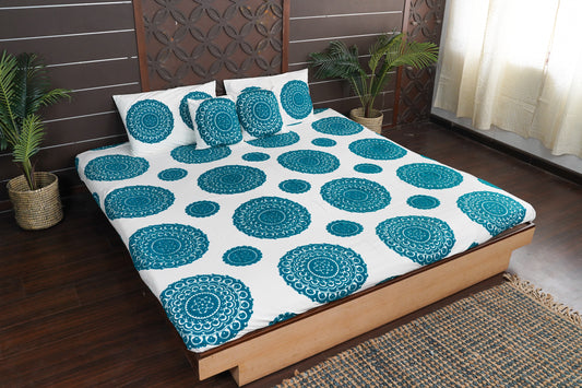 Mandala Suzani Bedcover - Aquamarine