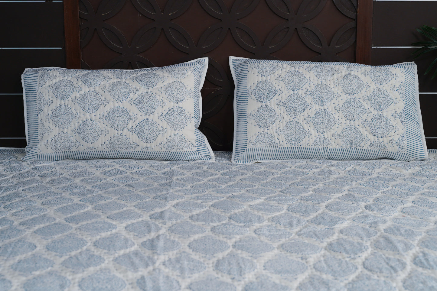 Amber Mughal Block Print Razai - Blue