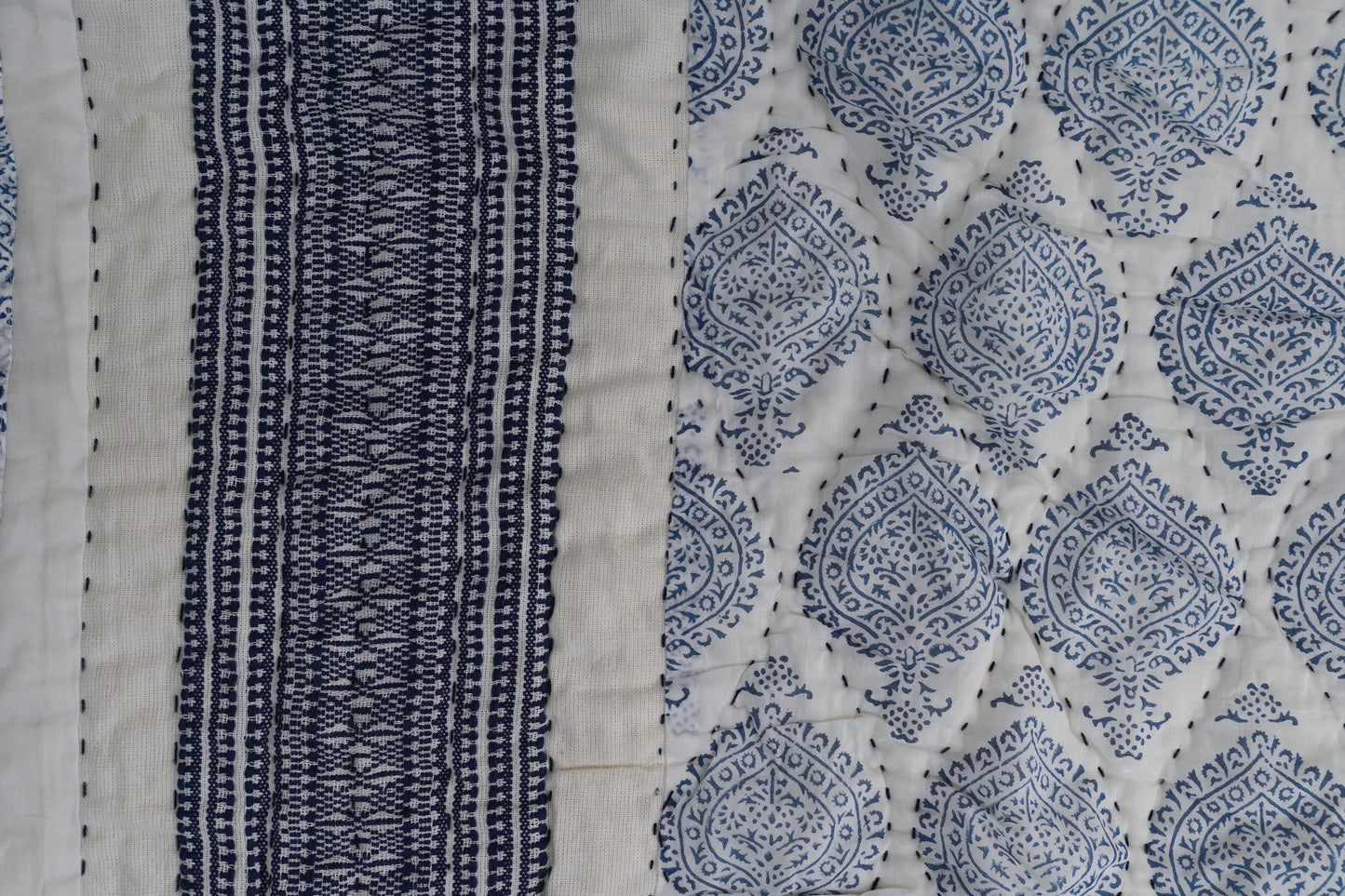 Amber Bagh Block Print Razai - Indigo