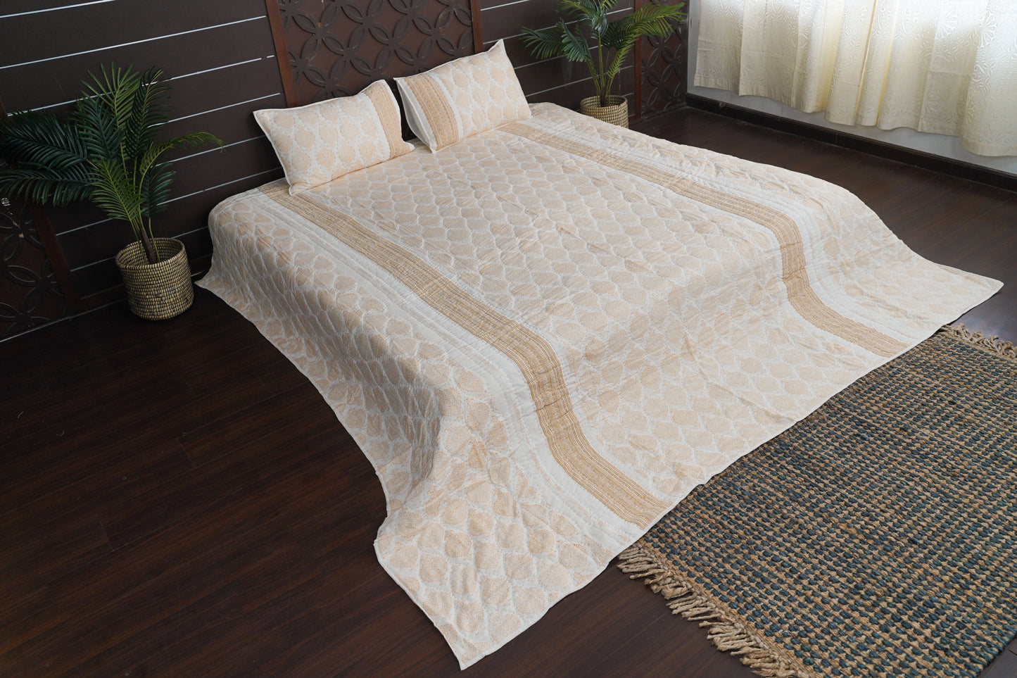 Amber Bagh Block Print Razai - Amber