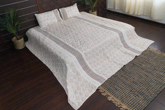 Amber Bagh Block Print Razai - Brown