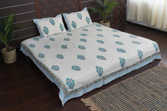 Banfool Nargis Slub Cotton Comforter - 2 Pillow Covers