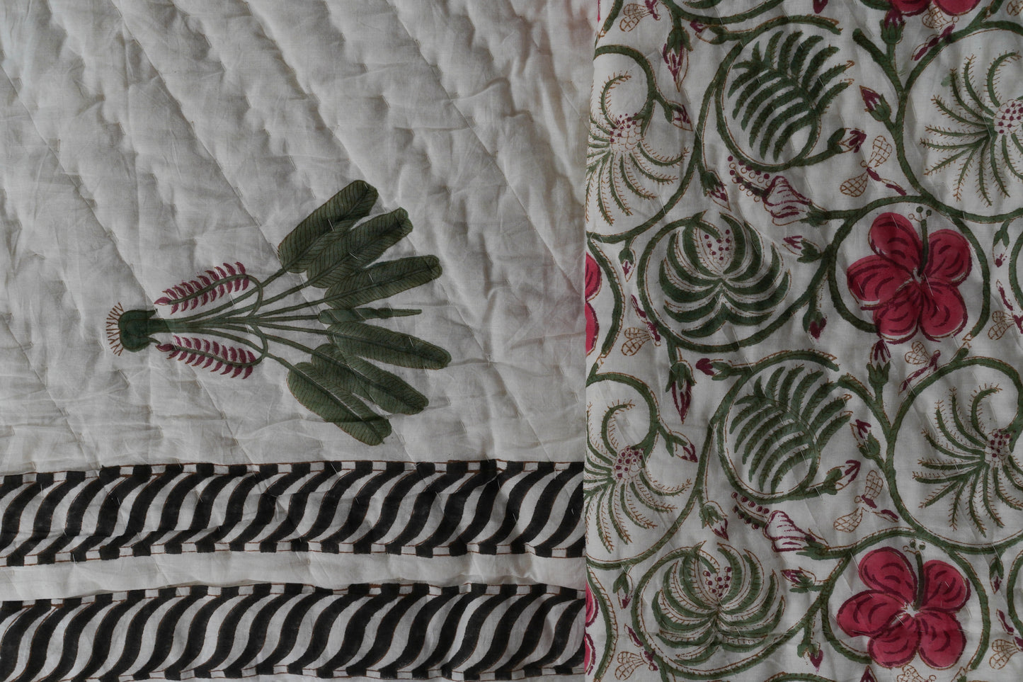 Palm Ghati Block Print Cotton Razai