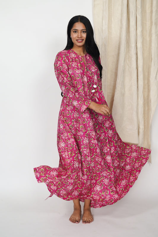 Cotton Dress - Pink Forest