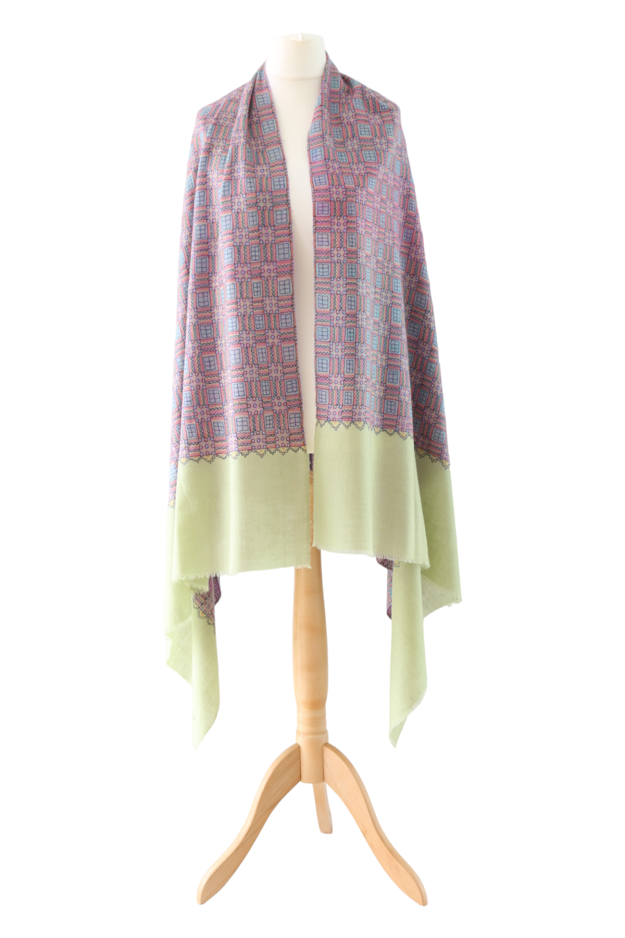 Papier Mache Embroidery Pashmina Shawl 'Symmetry'
