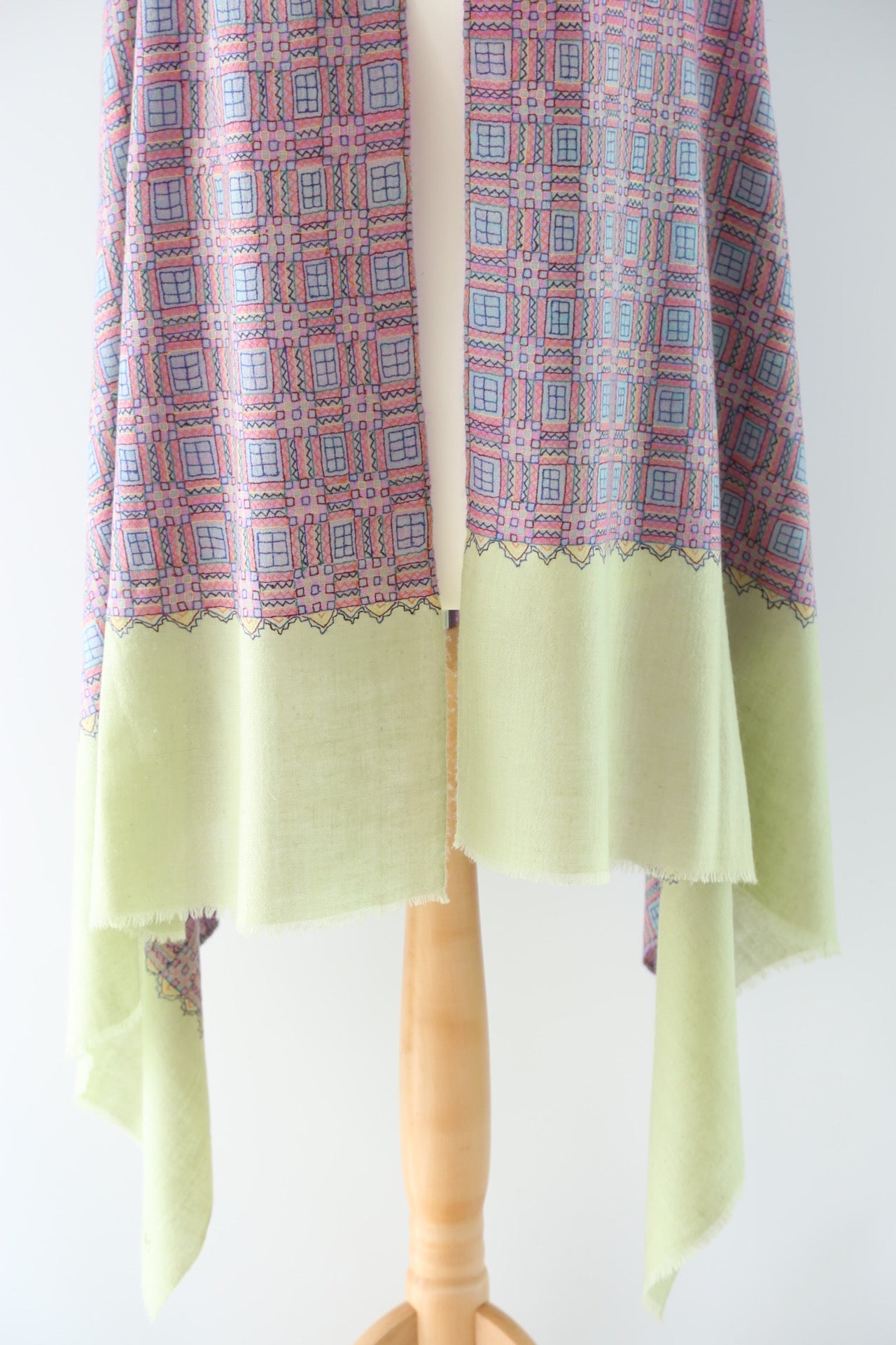 Papier Mache Embroidery Pashmina Shawl 'Symmetry'