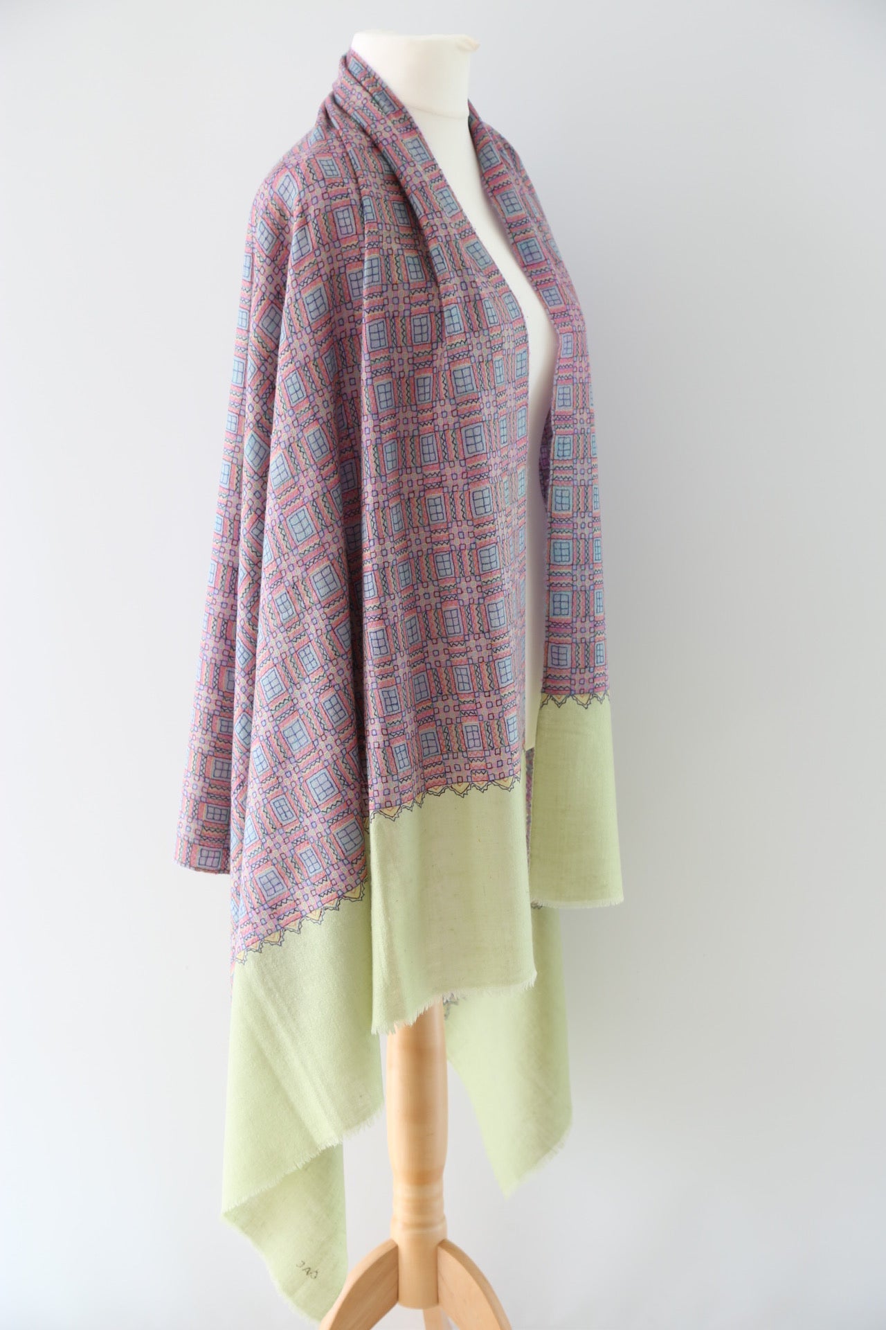 Papier Mache Embroidery Pashmina Shawl 'Symmetry'