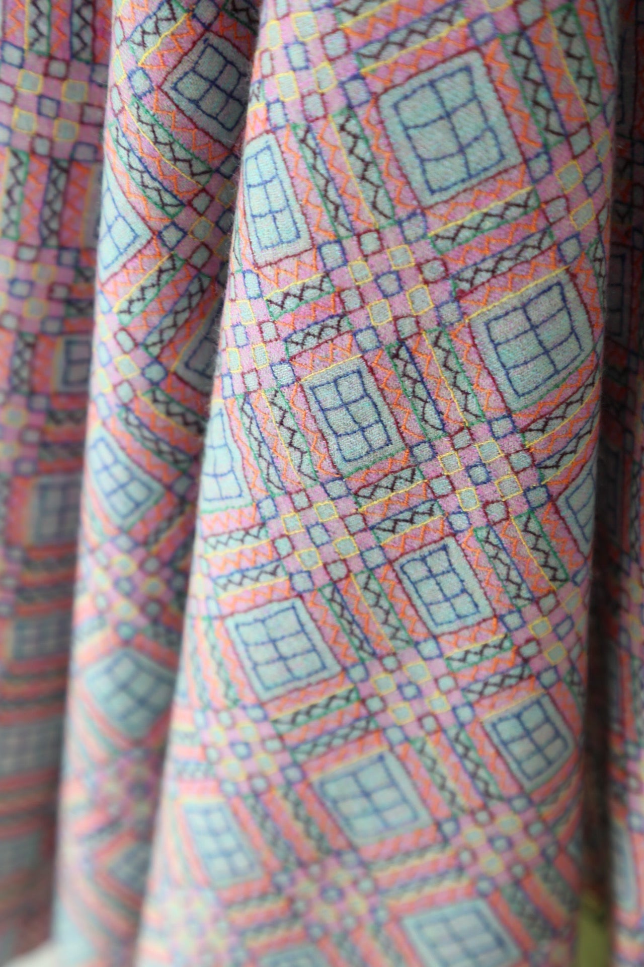 Papier Mache Embroidery Pashmina Shawl 'Symmetry'
