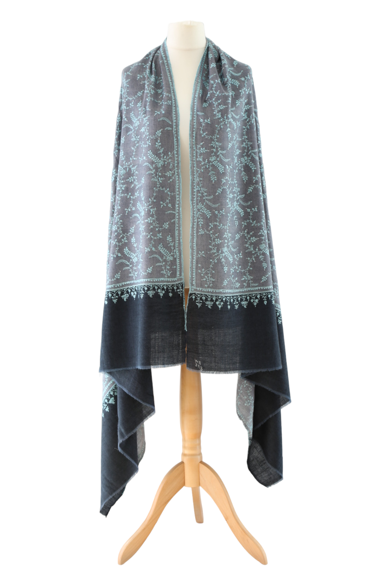 Sozni two-tone Jaal Hand Embroidered Pashmina