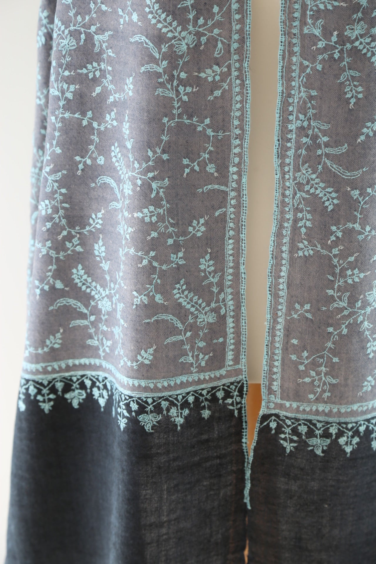 Sozni two-tone Jaal Hand Embroidered Pashmina
