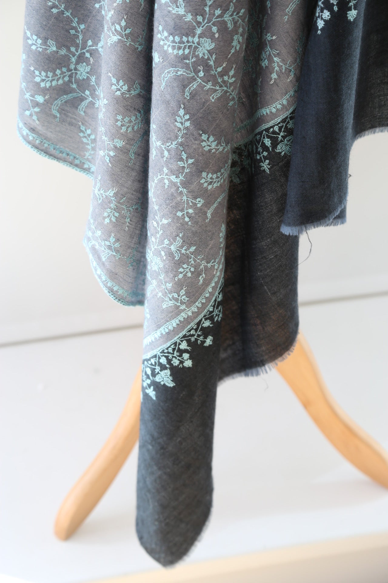 Sozni two-tone Jaal Hand Embroidered Pashmina