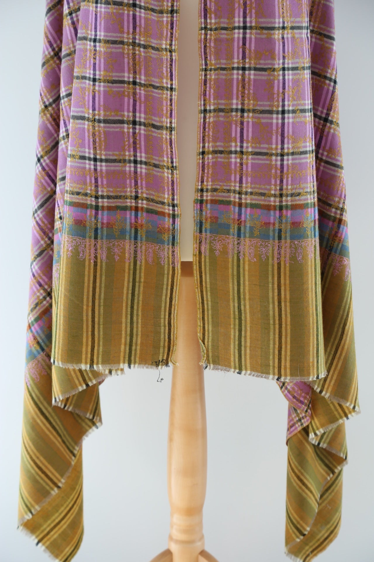 Kohinoor Check Hand Embroidered Pashmina Shawl