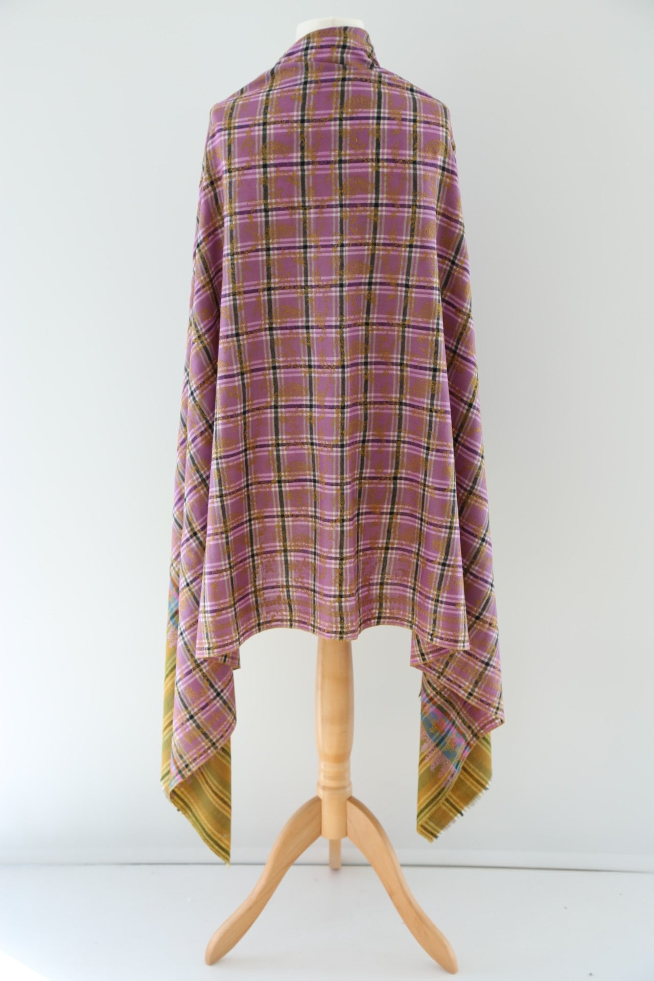 Kohinoor Check Hand Embroidered Pashmina Shawl