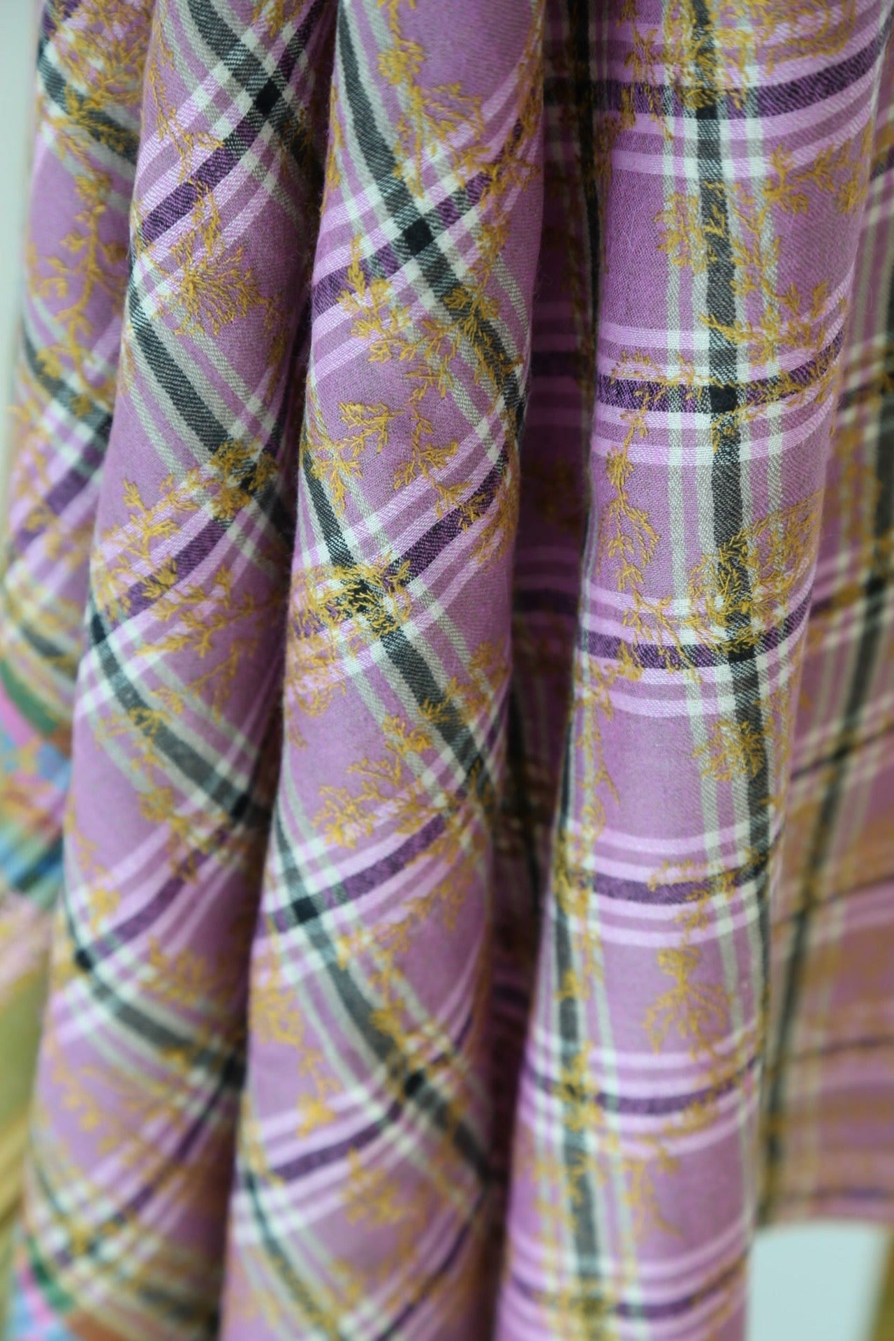 Kohinoor Check Hand Embroidered Pashmina Shawl