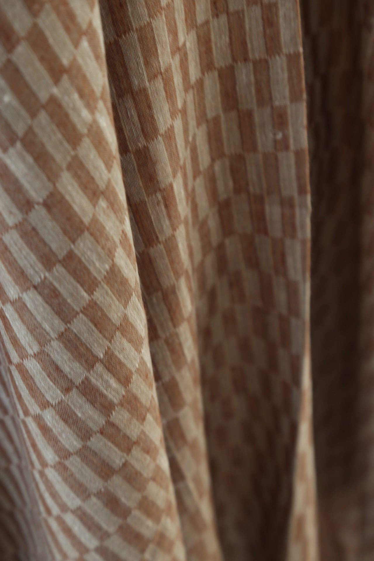 Chakor Patterned Check Pashmina Shawl Brown
