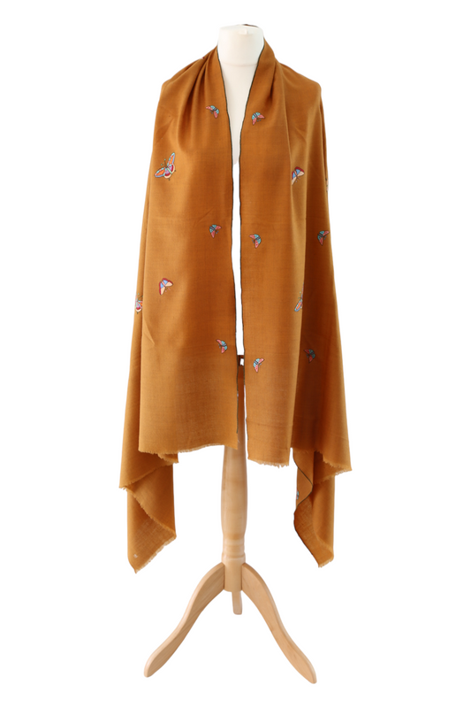 Butterfly Hand Embroidery Pashmina Shawl